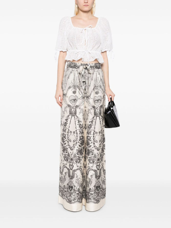 Zimmermann Trousers White Silk