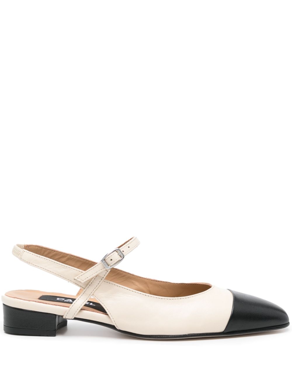 Carel Paris Flat Shoes Beige Calf Leather