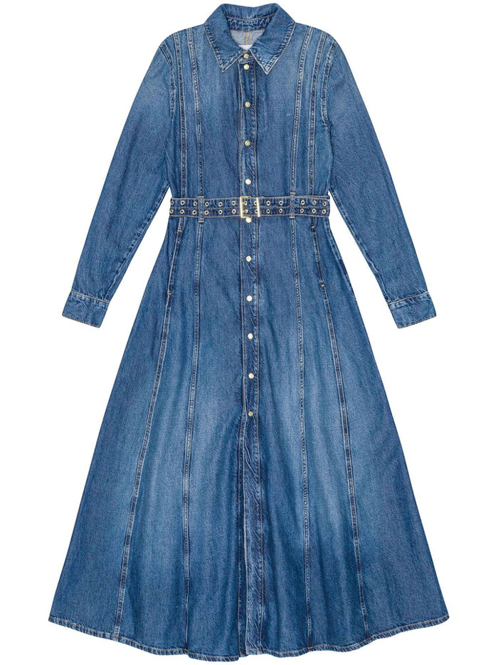 Ganni Dresses Blue Cotton Lyocell