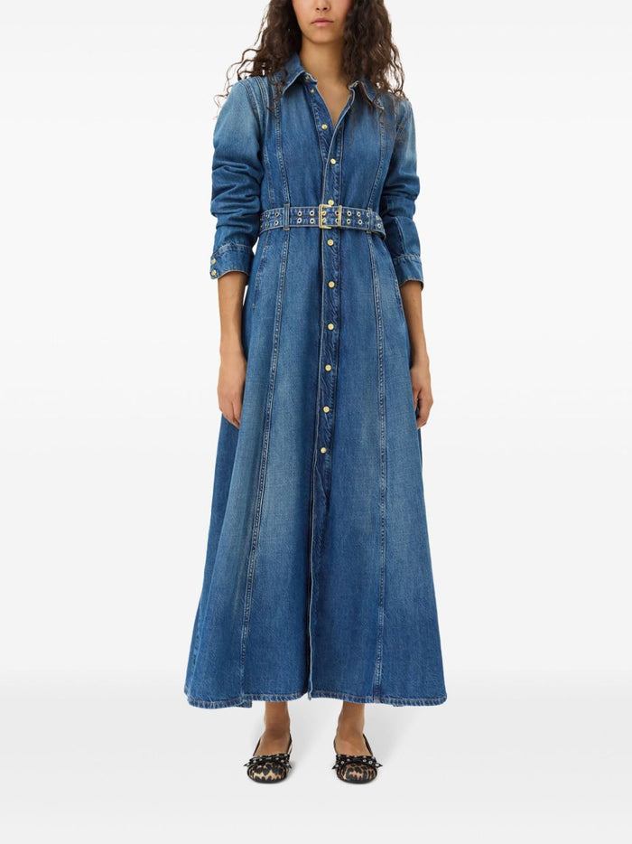 Ganni Dresses Blue Cotton Lyocell