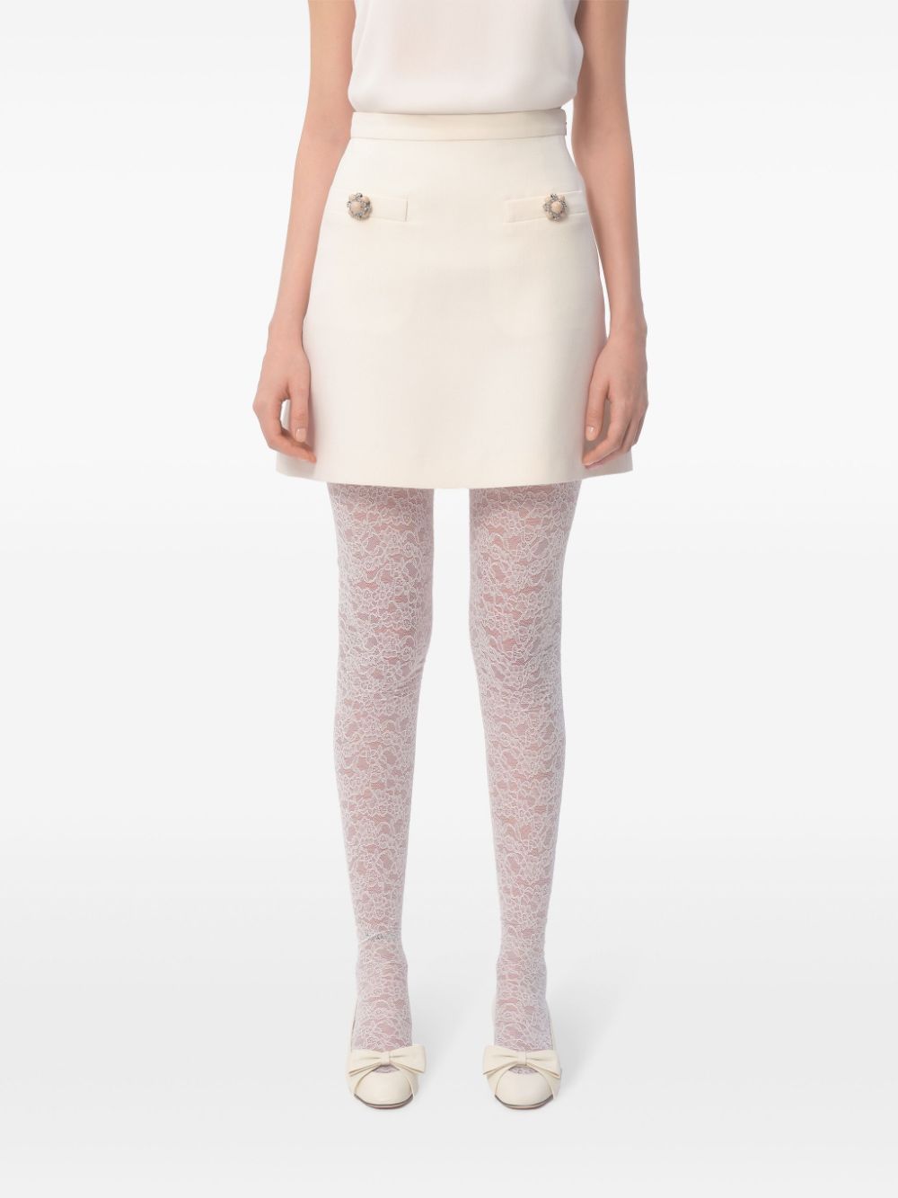 Valentino Skirts Ivory Virgin Wool Silk