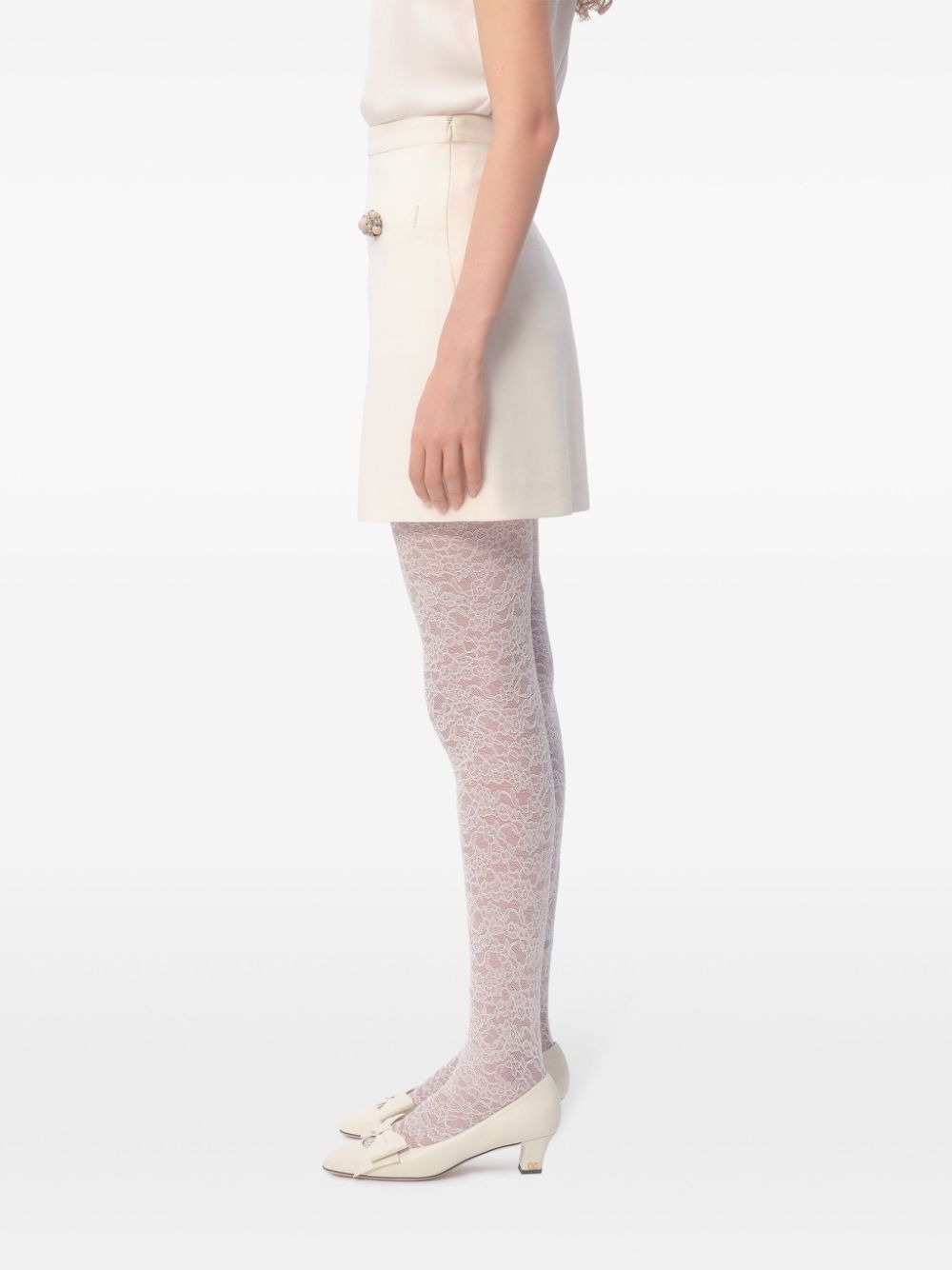 Valentino Skirts Ivory Virgin Wool Silk