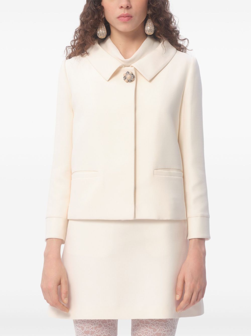 Valentino Jackets Ivory Virgin Wool Silk