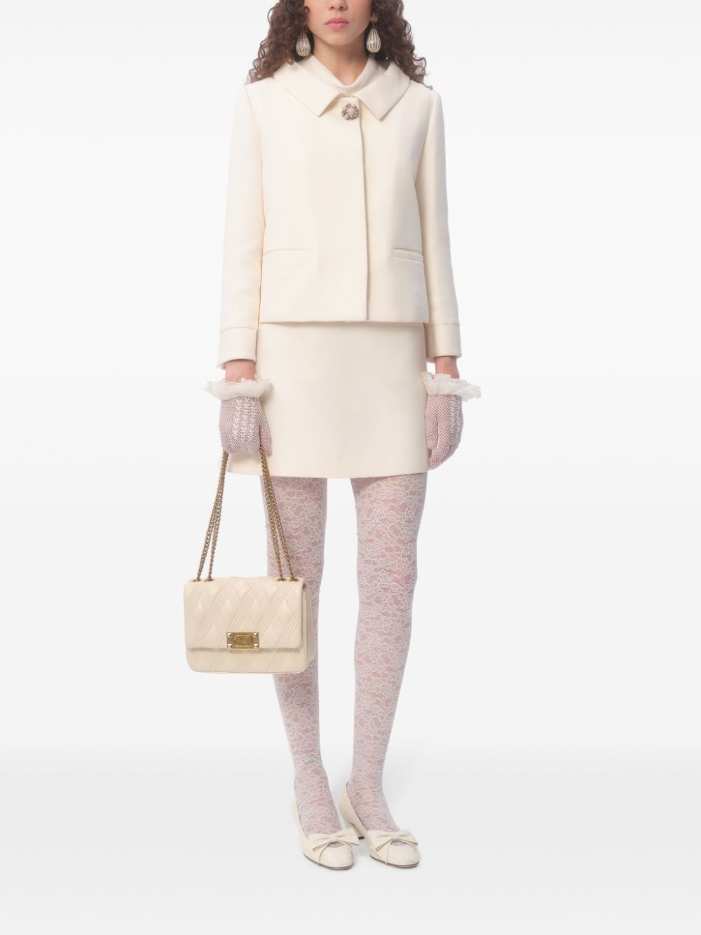 Valentino Jackets Ivory Virgin Wool Silk
