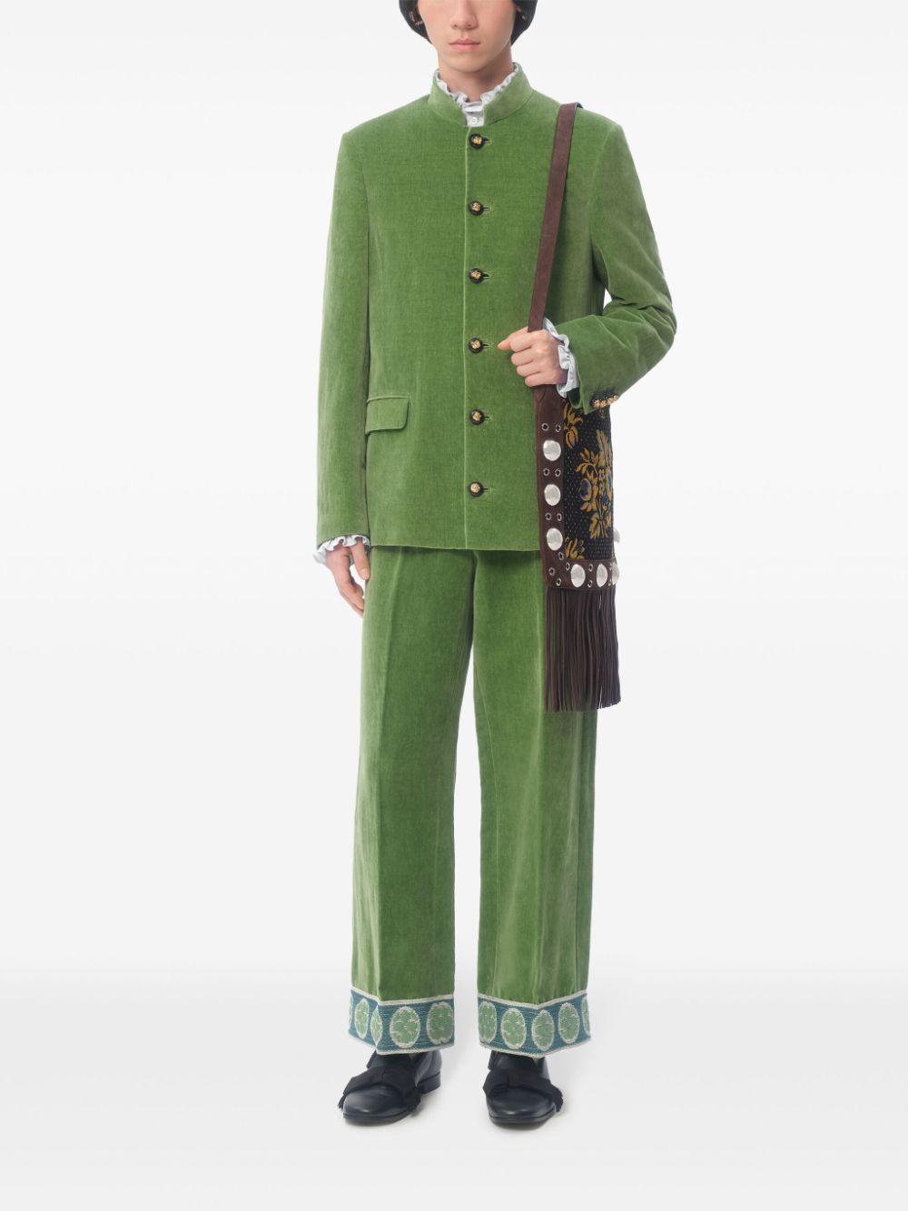 Valentino Trousers Green Fabric