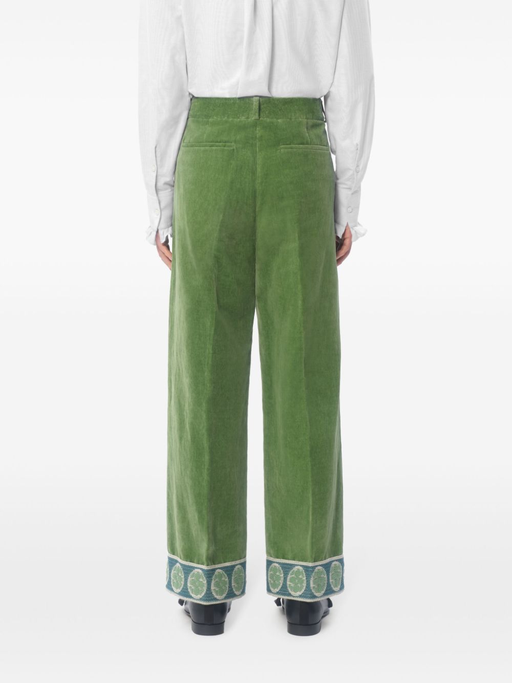 Valentino Trousers Green Fabric