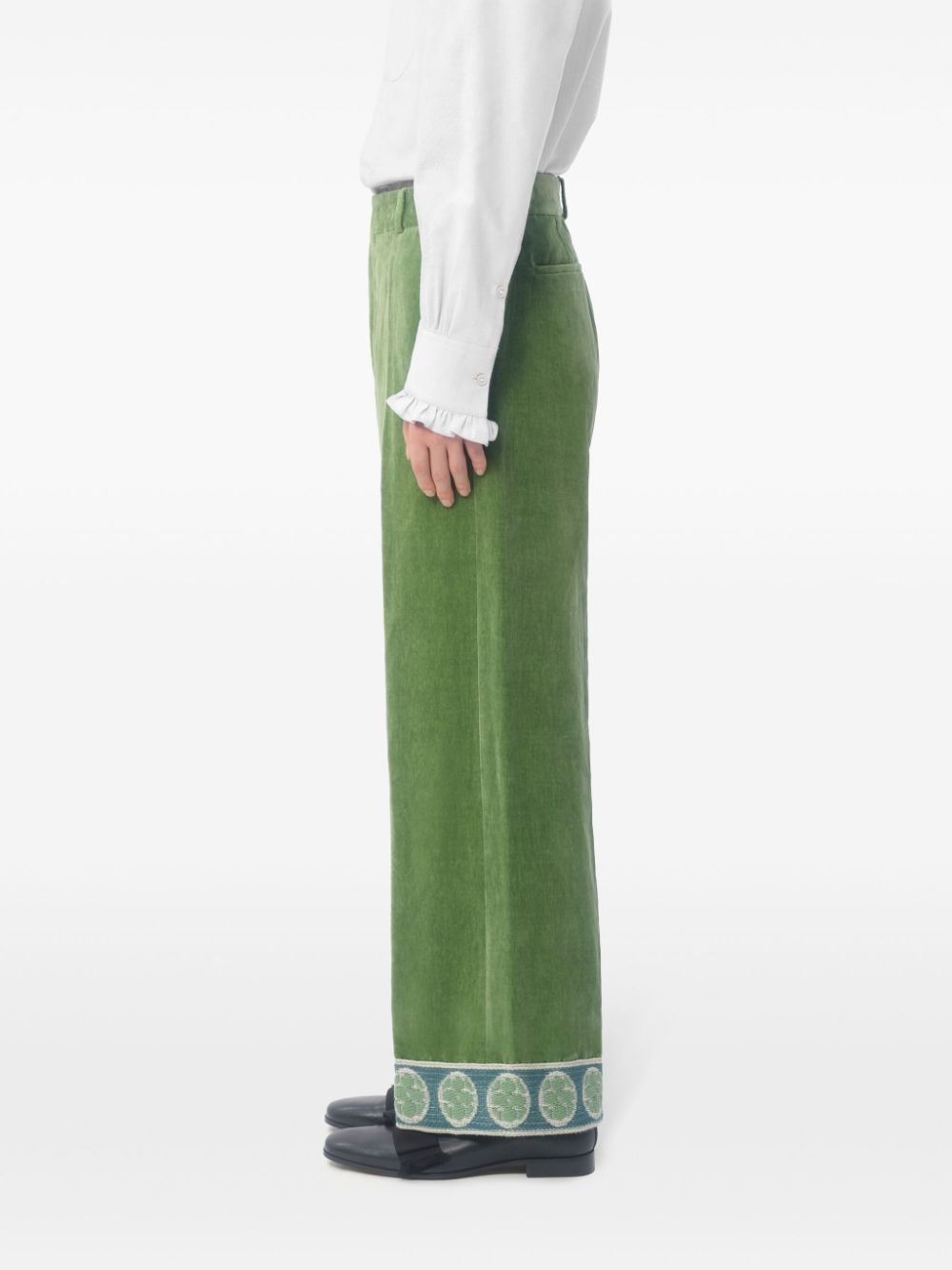 Valentino Trousers Green Fabric