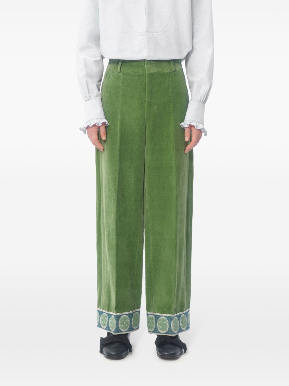 Valentino Trousers Green Fabric