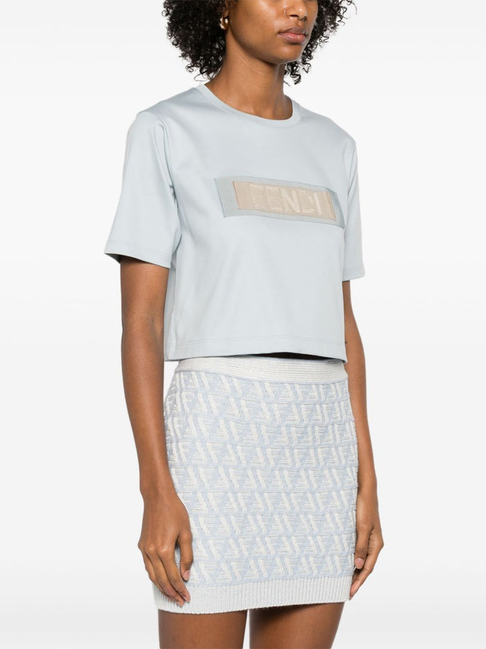 Fendi T-Shirts And Polos Clear Blue Cotton