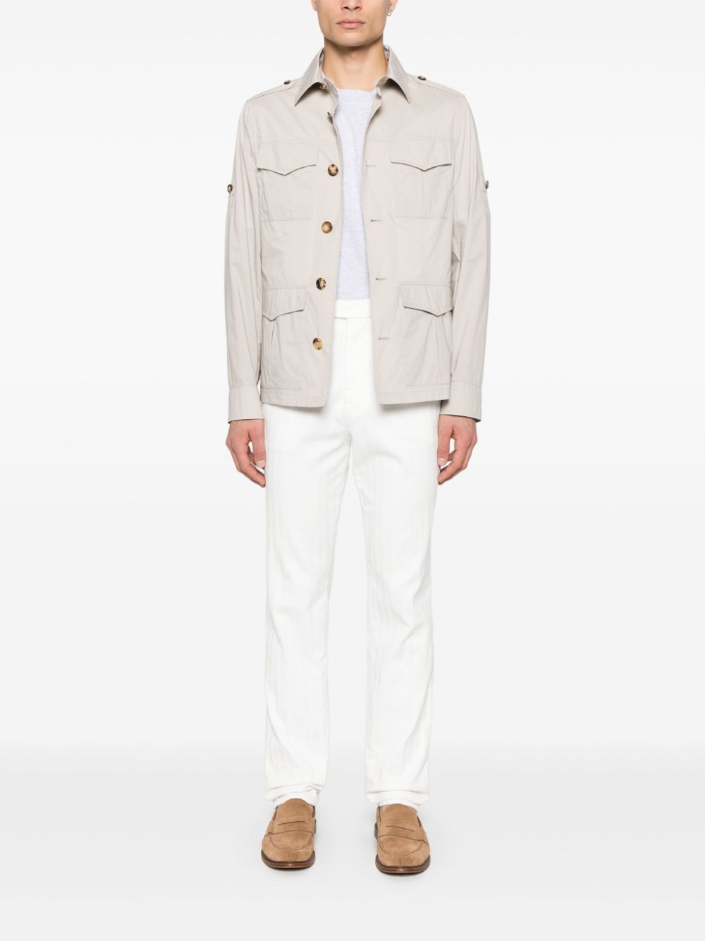 Brunello Cucinelli Jackets Beige Cotton Polyamide