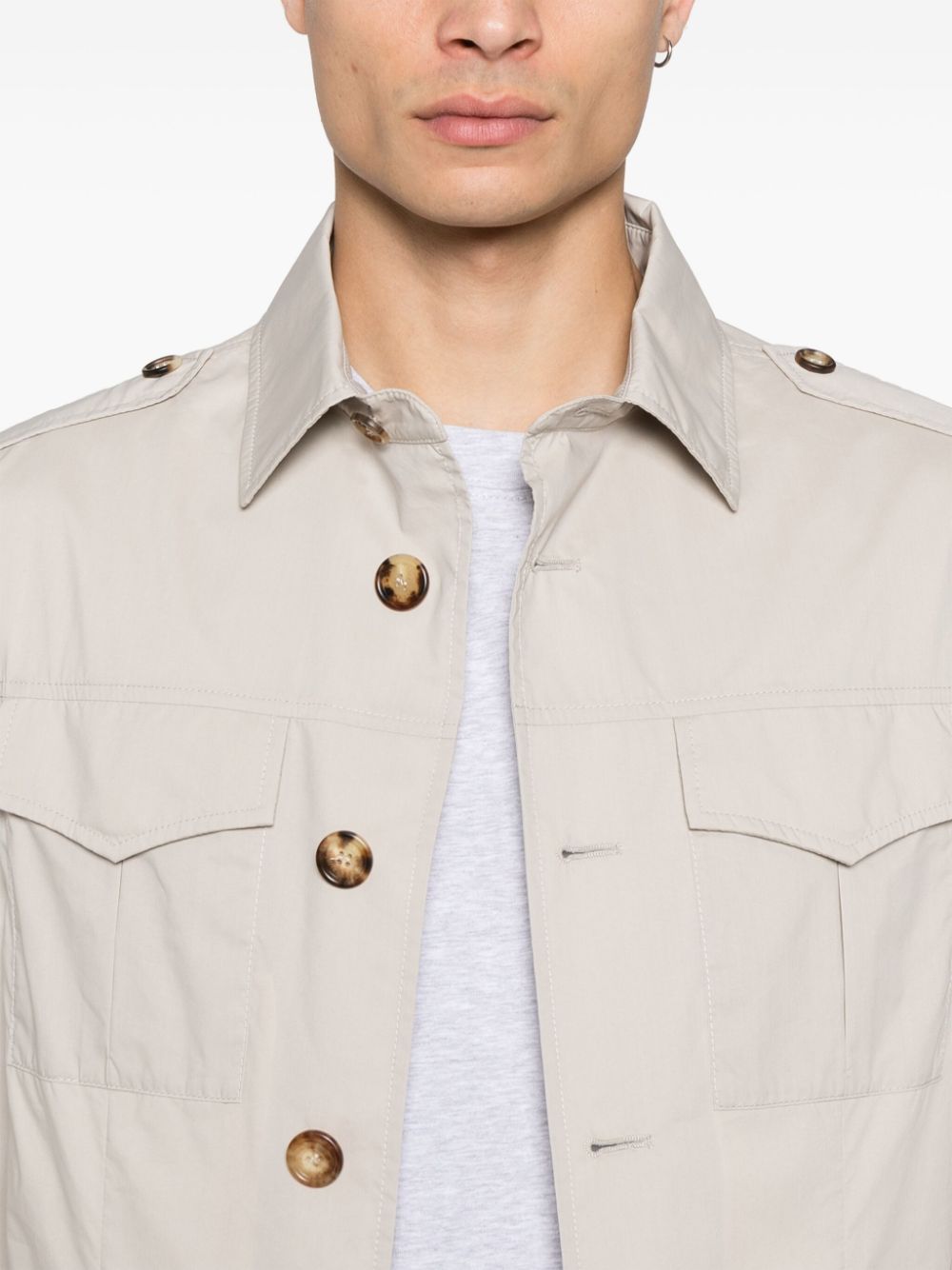 Brunello Cucinelli Jackets Beige Cotton Polyamide