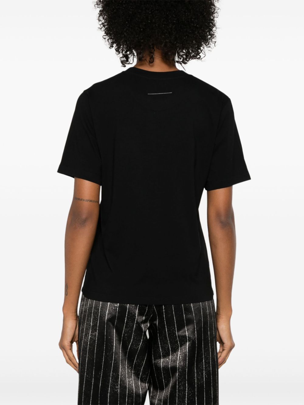 Mm6 Maison Margiela T-Shirts And Polos Black Cotton
