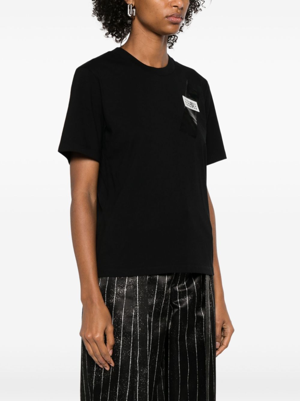 Mm6 Maison Margiela T-Shirts And Polos Black Cotton