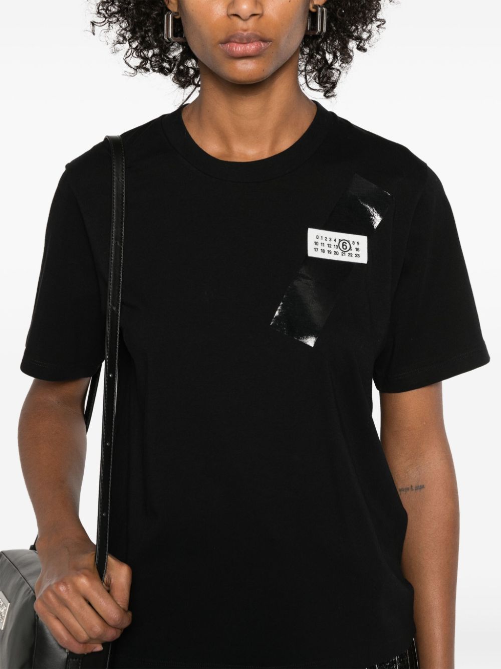 Mm6 Maison Margiela T-Shirts And Polos Black Cotton