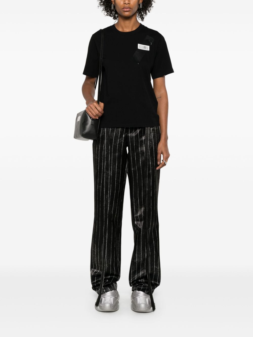 Mm6 Maison Margiela T-Shirts And Polos Black Cotton