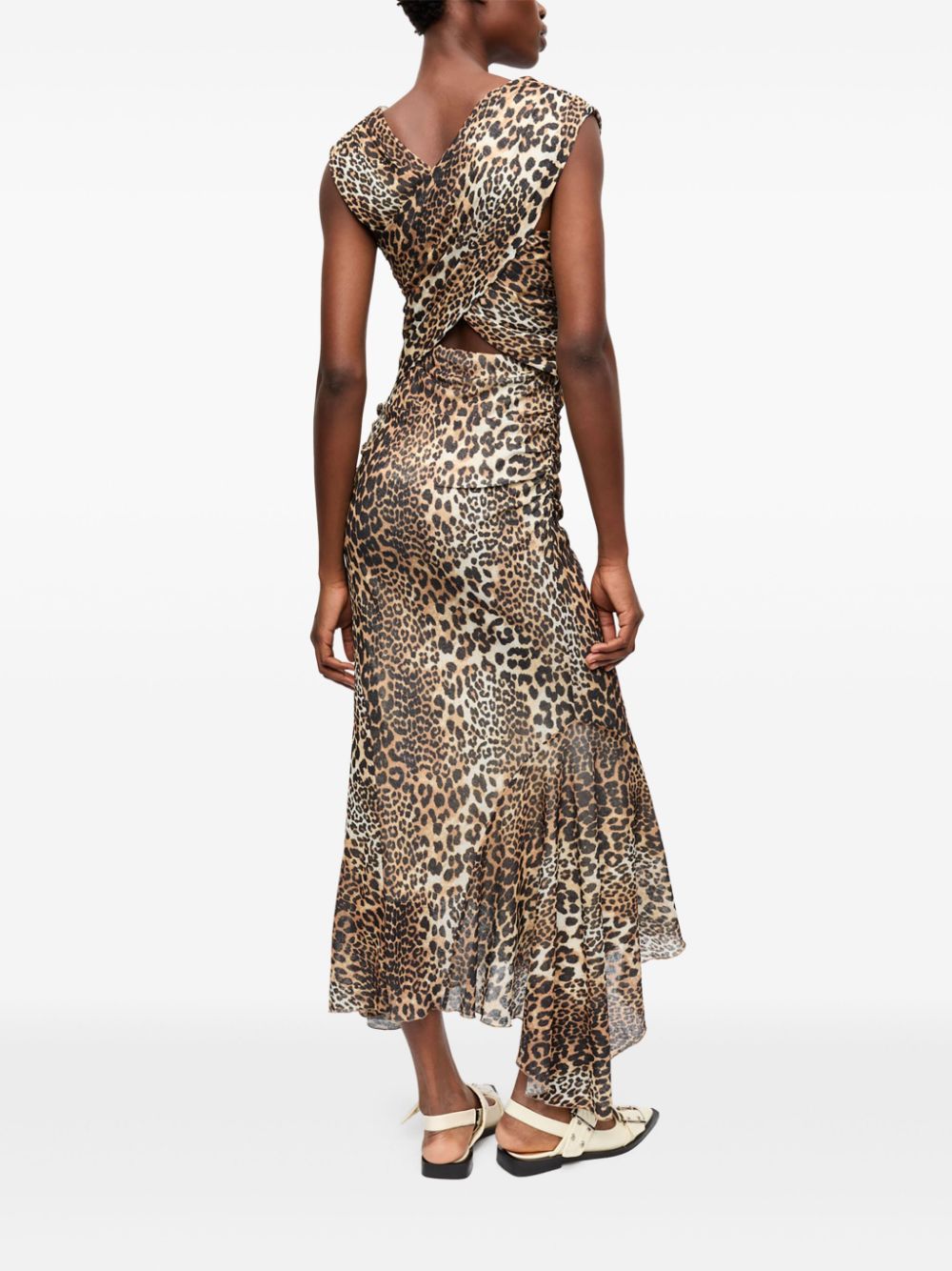 GANNI Dresses Brown Fabric