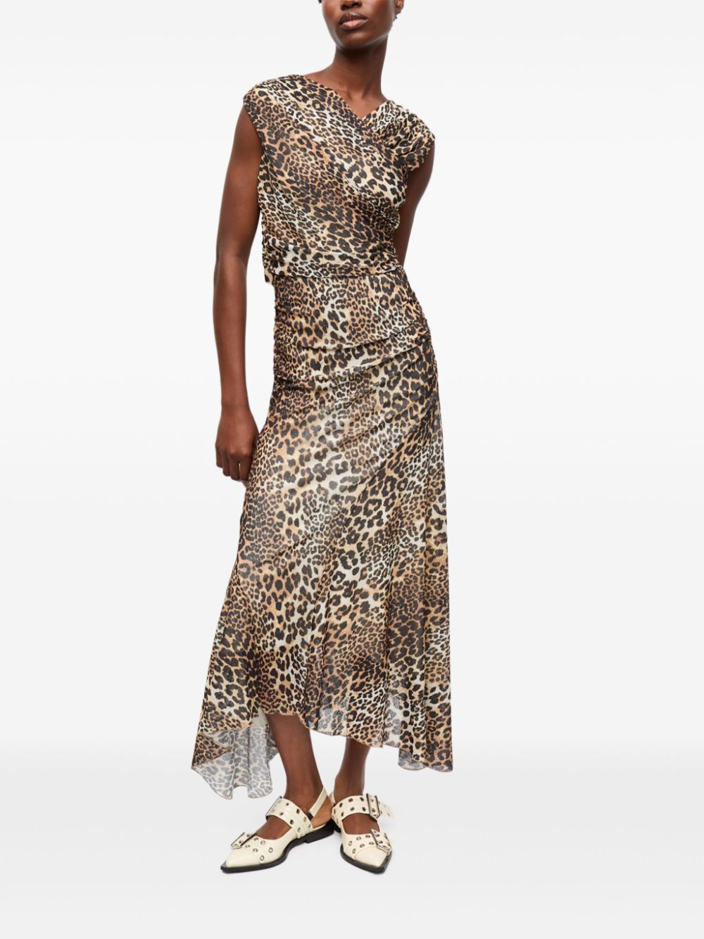 GANNI Dresses Brown Fabric