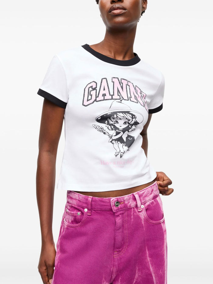 Ganni T-Shirts And Polos White Fabric