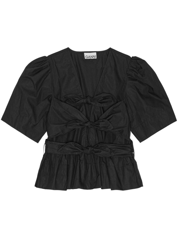 Ganni Top Black Cotton