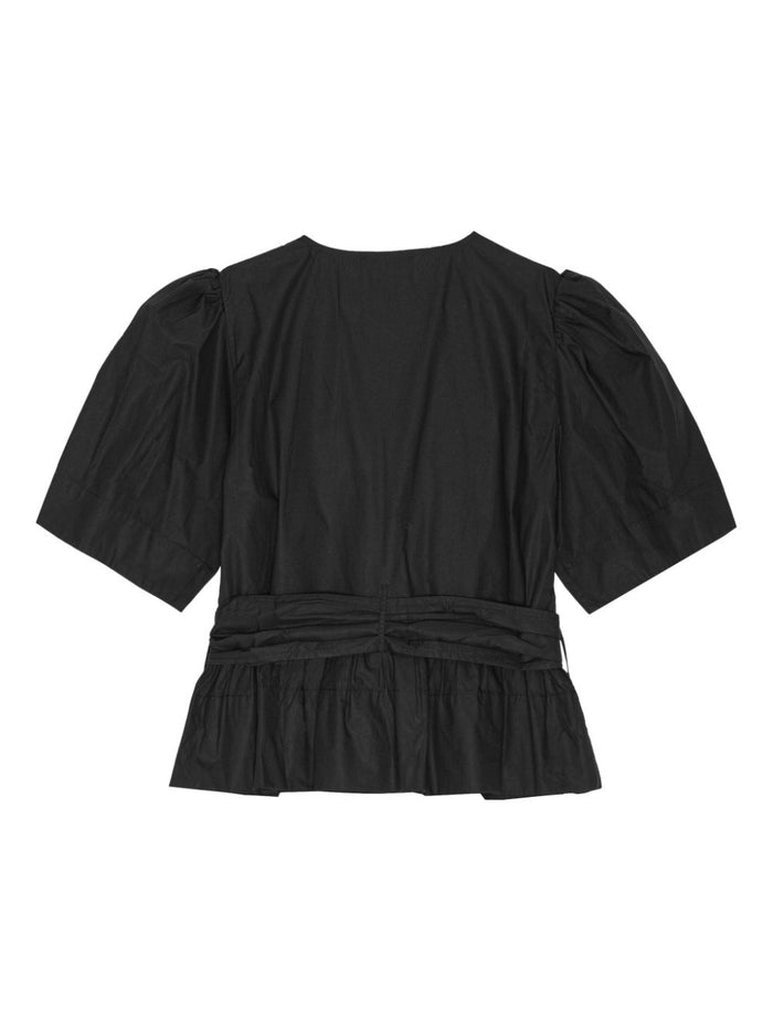 Ganni Top Black Cotton