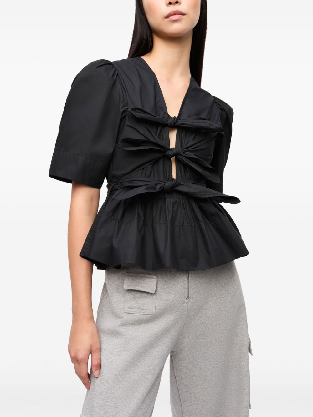 Ganni Top Black Cotton