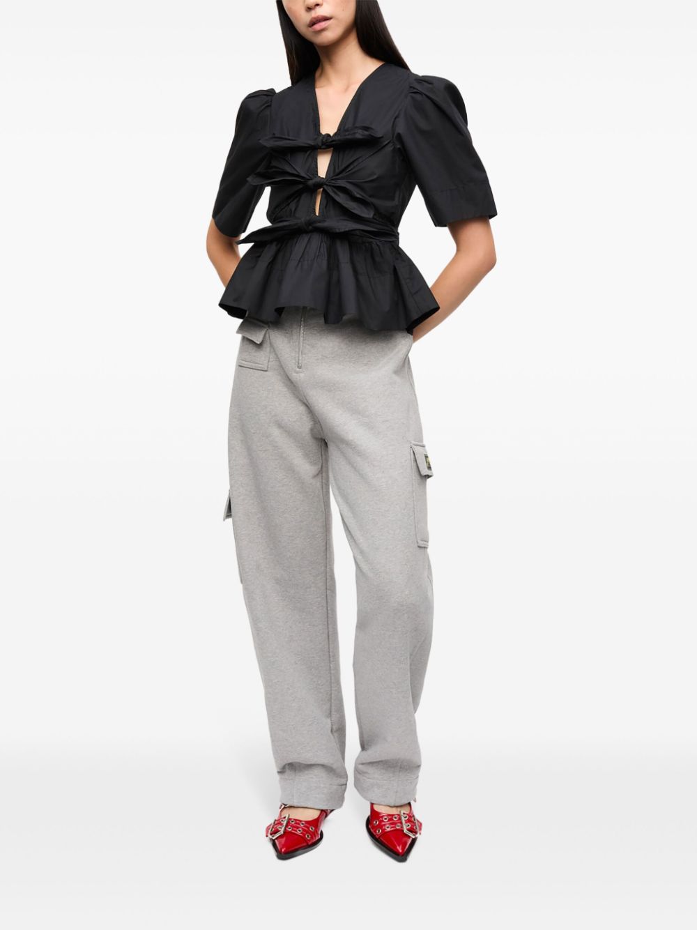 Ganni Top Black Cotton