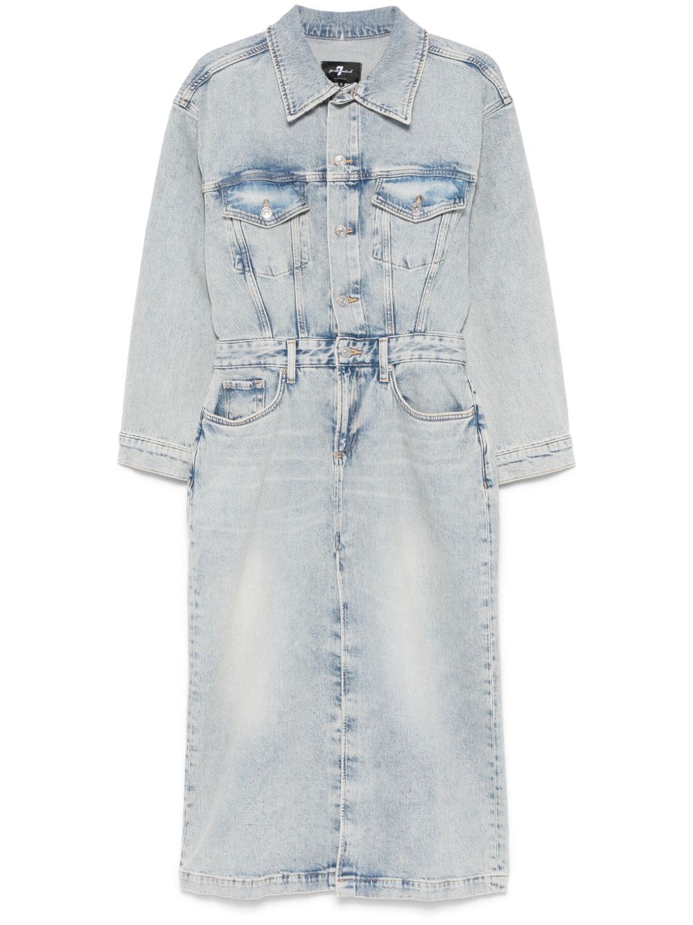Seven Dresses Clear Blue Cotton Elastane