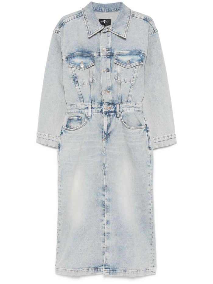 Seven Dresses Clear Blue Cotton Elastane