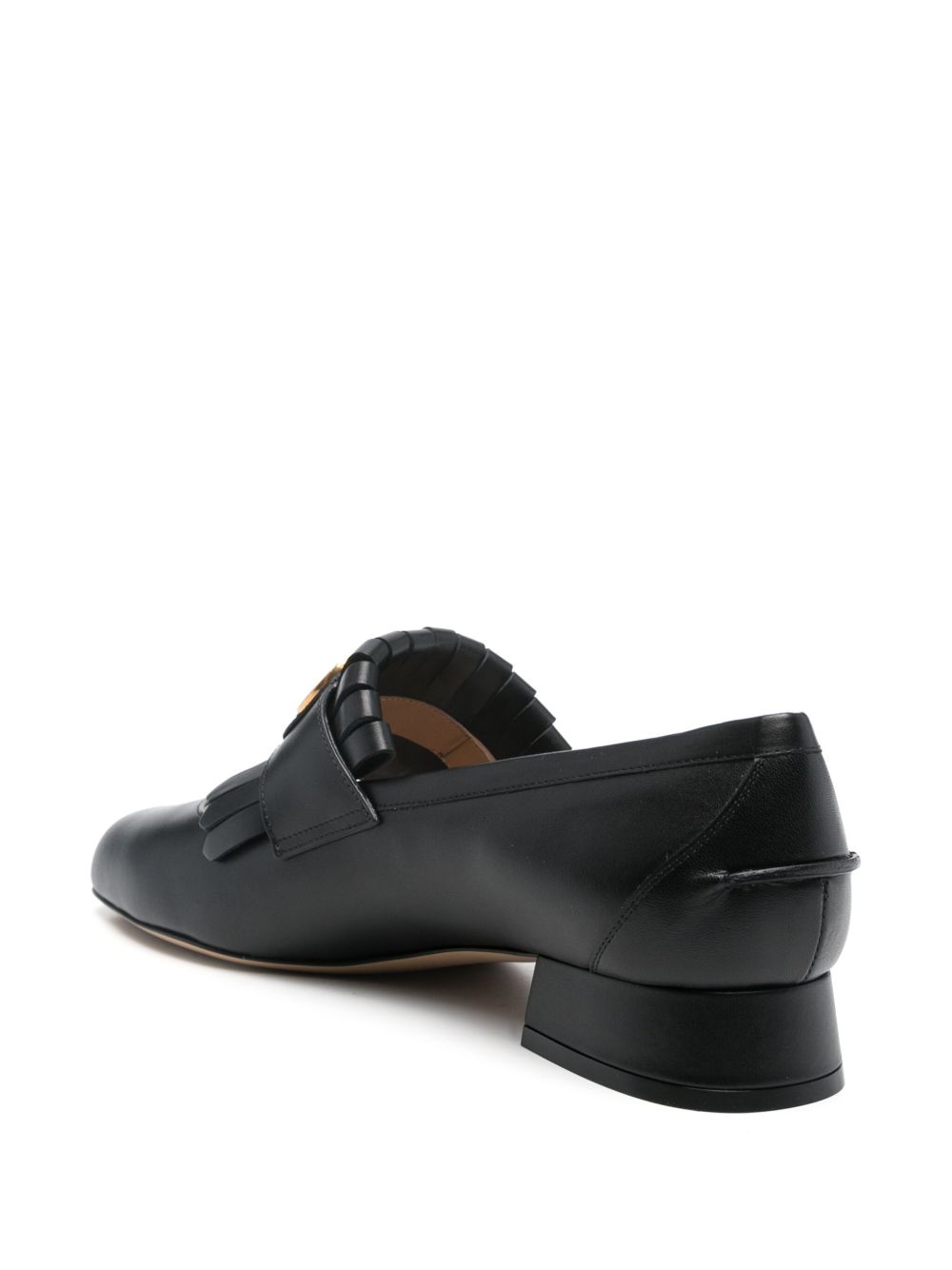Valentino Garavani Flat Shoes Black Calf Leather