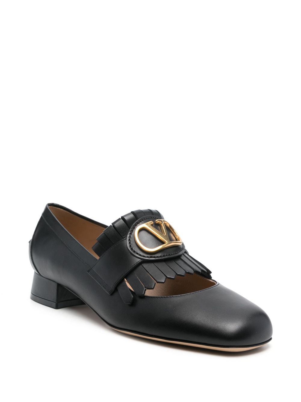 Valentino Garavani Flat Shoes Black Calf Leather