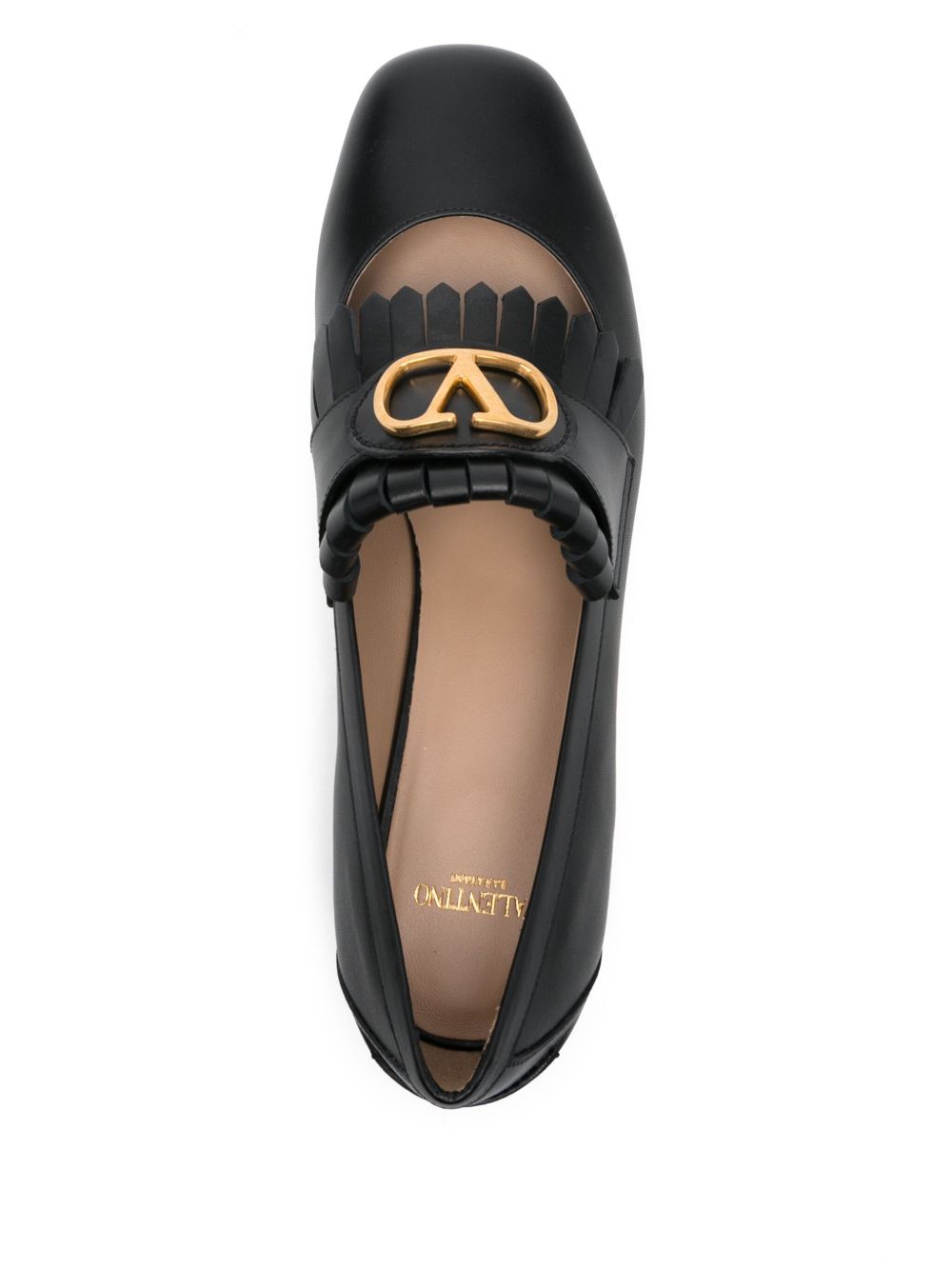 Valentino Garavani Flat Shoes Black Calf Leather