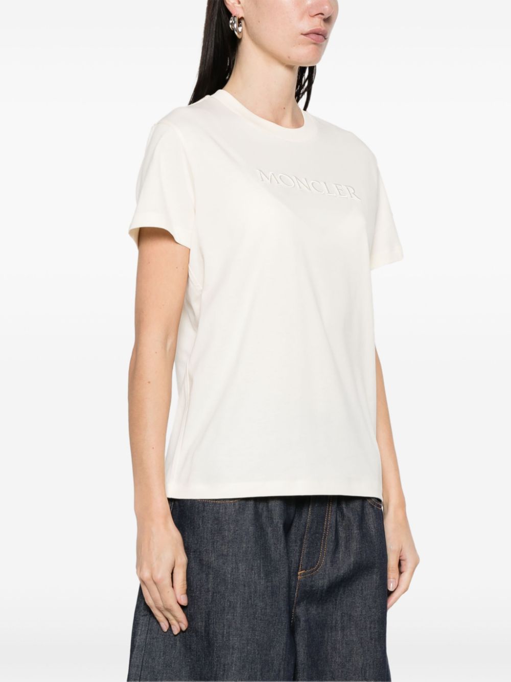 Moncler T-Shirts And Polos Beige Cotton