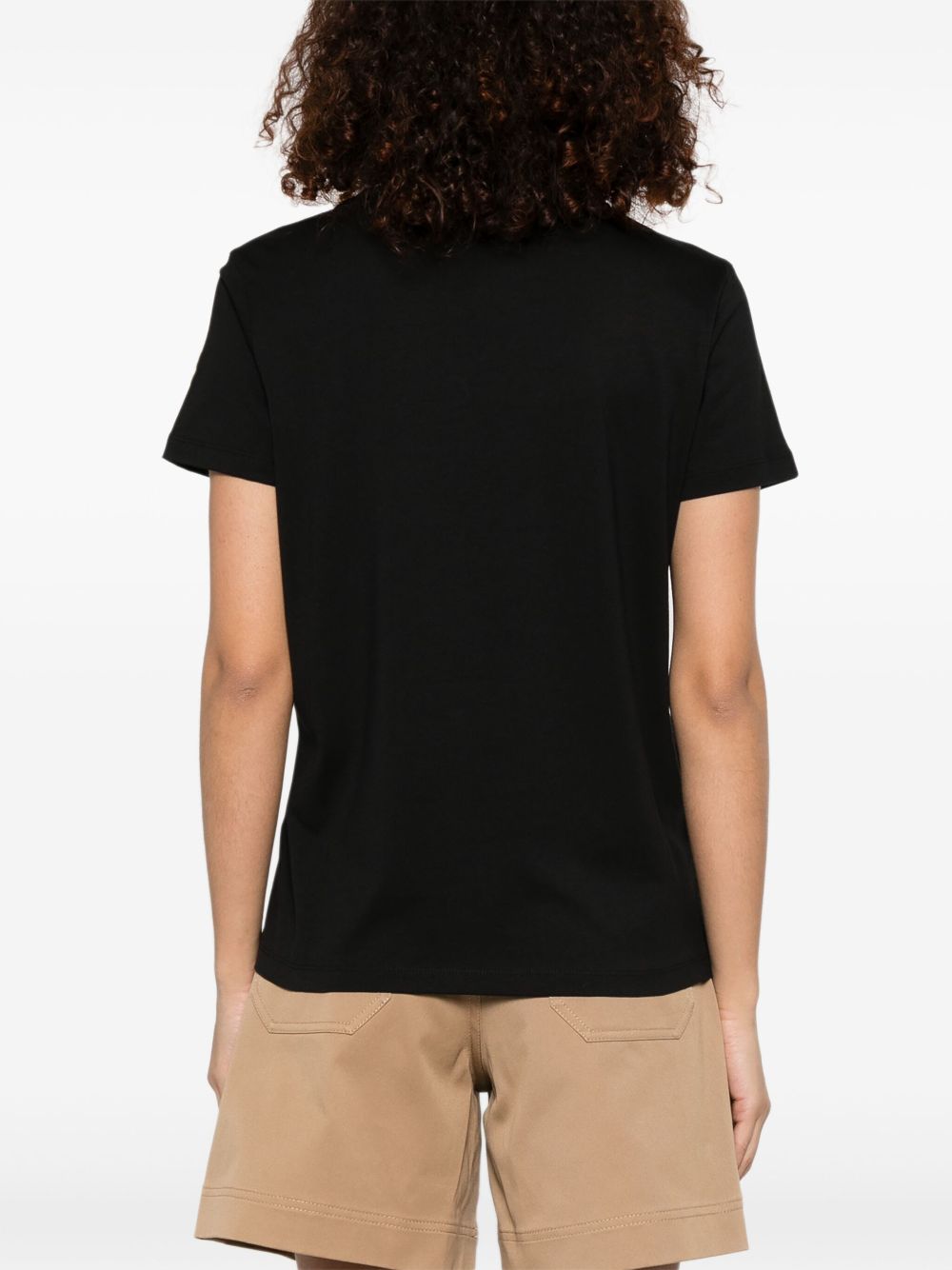 Moncler T-Shirts And Polos Black Cotton