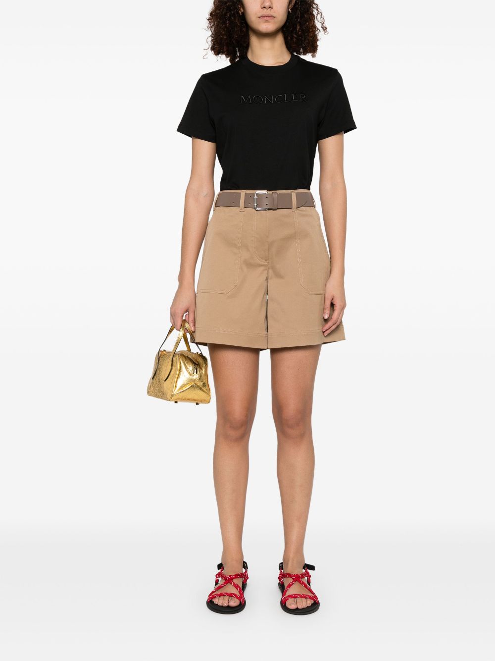 Moncler T-Shirts And Polos Black Cotton