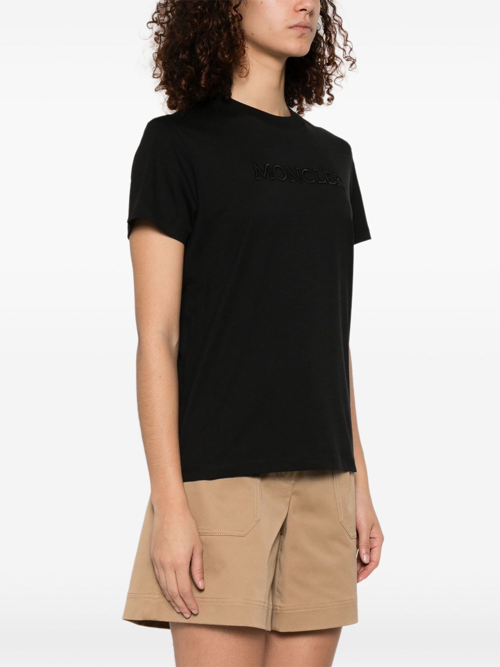 Moncler T-Shirts And Polos Black Cotton