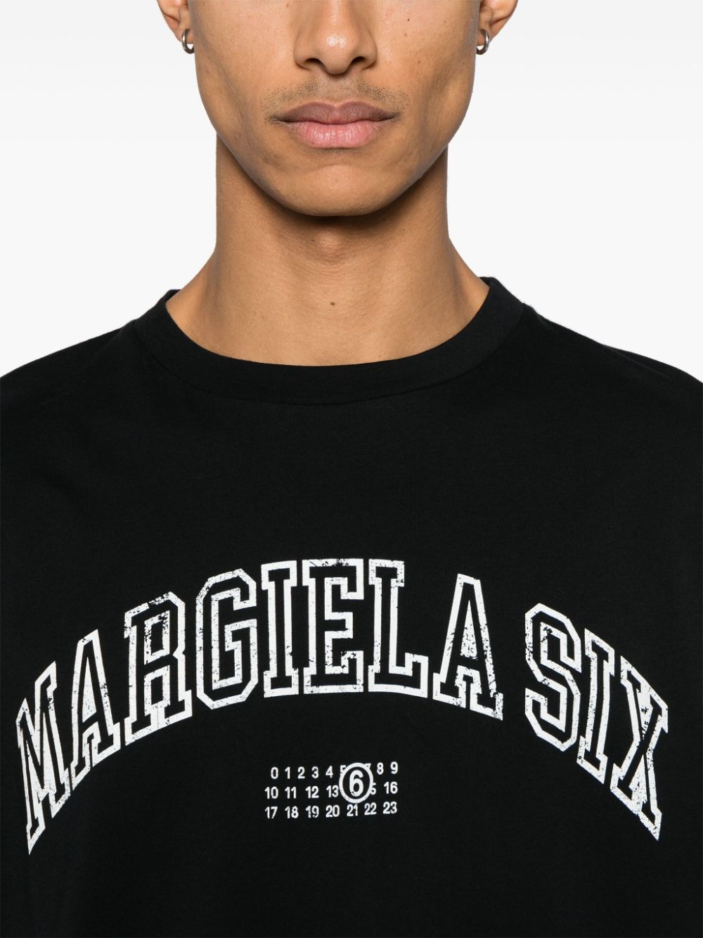 Mm6 Maison Margiela T-Shirts And Polos Black Cotton