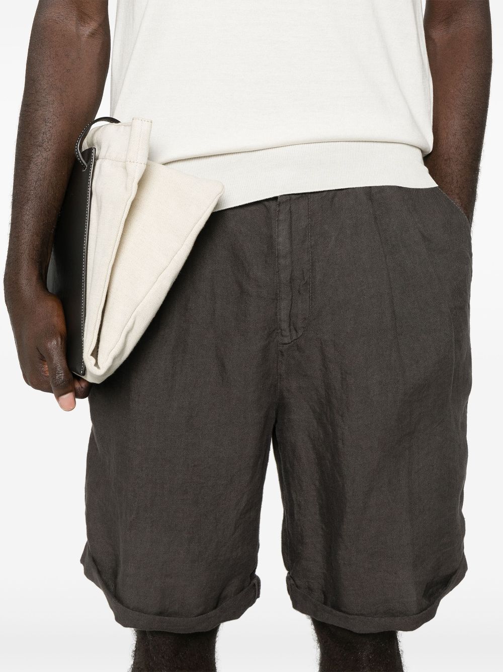 Brunello Cucinelli Shorts Marrone Linen