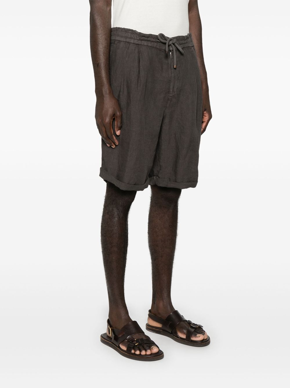 Brunello Cucinelli Shorts Marrone Linen