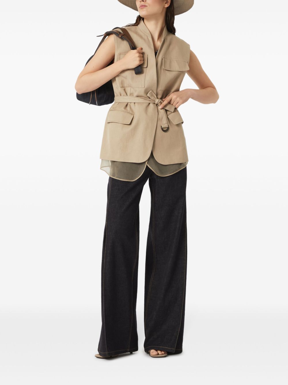 Brunello Cucinelli Top Blu Eco Linen