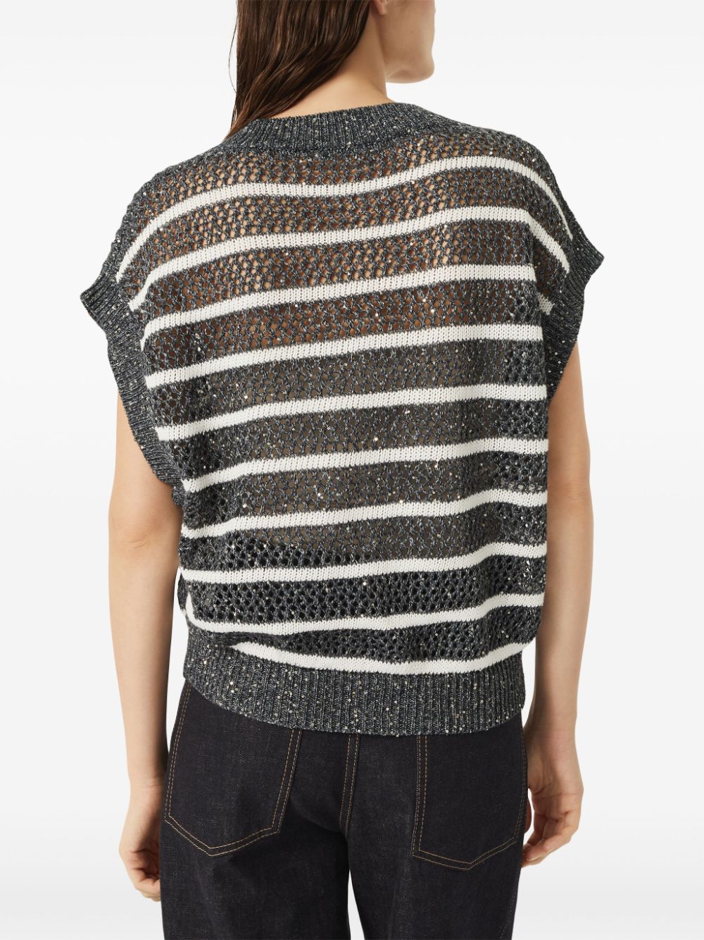 Brunello Cucinelli Top Blu Eco Linen