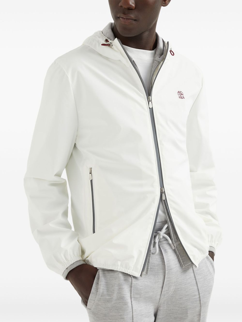 Brunello Cucinelli Coats Bianco Nylon