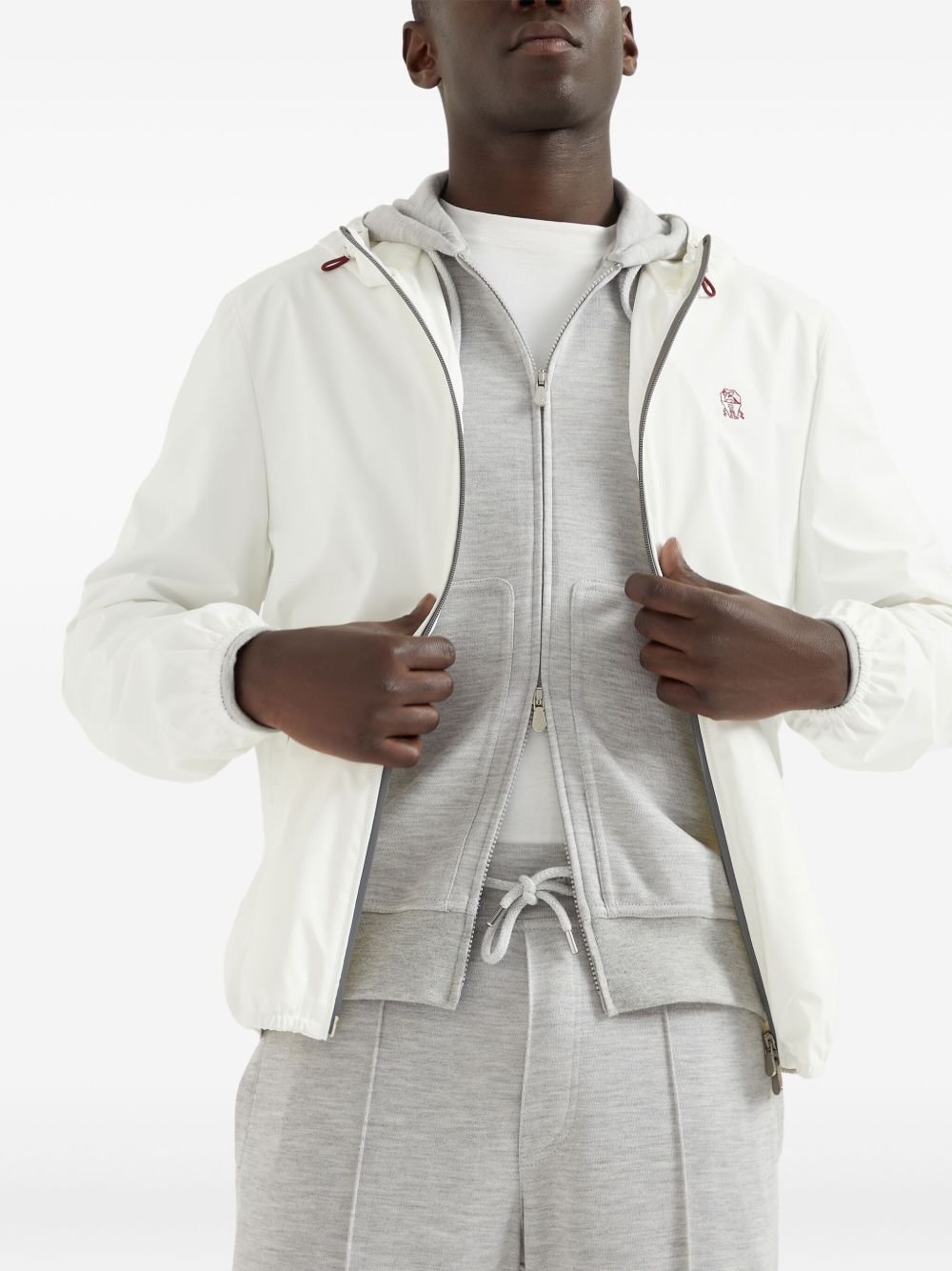 Brunello Cucinelli Coats Bianco Nylon