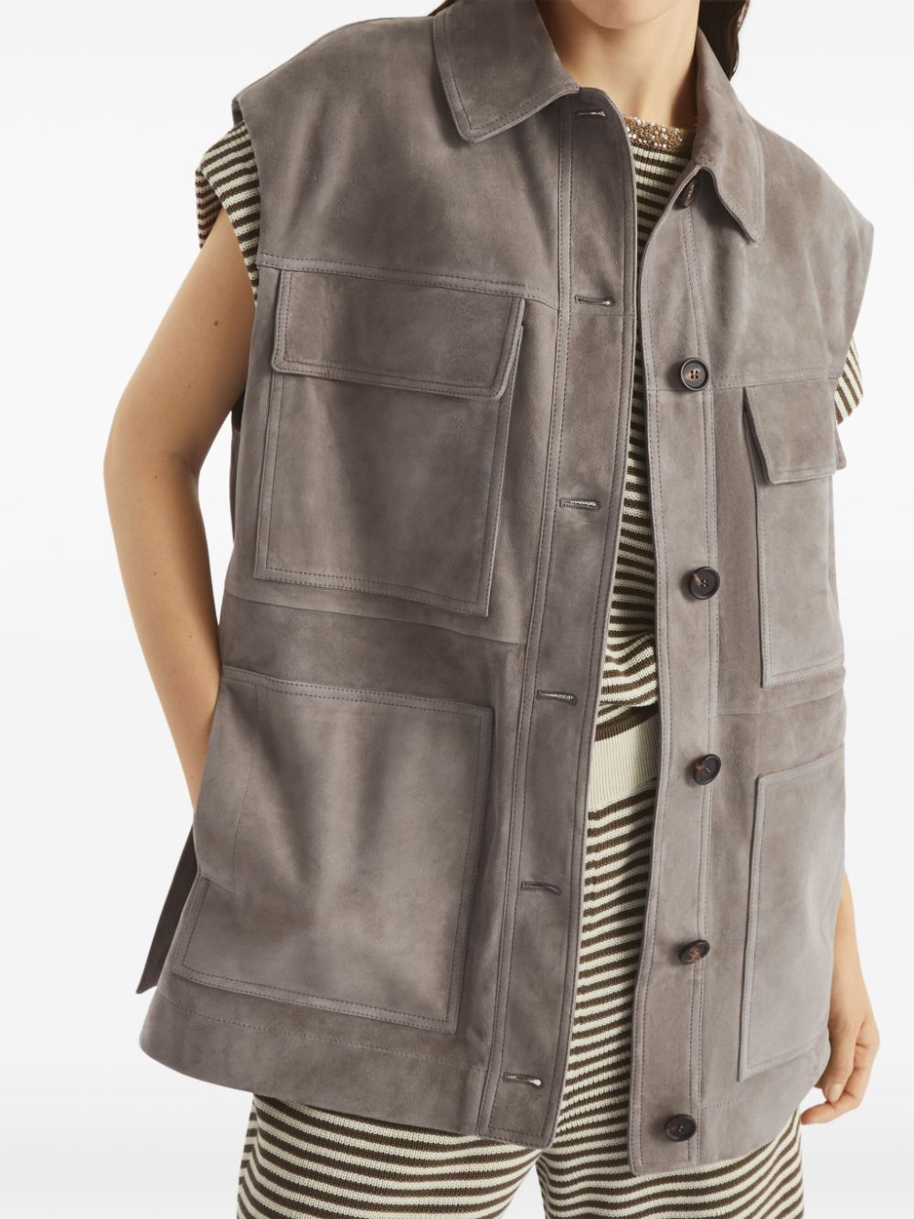 Brunello Cucinelli Sweaters Grigio Suede