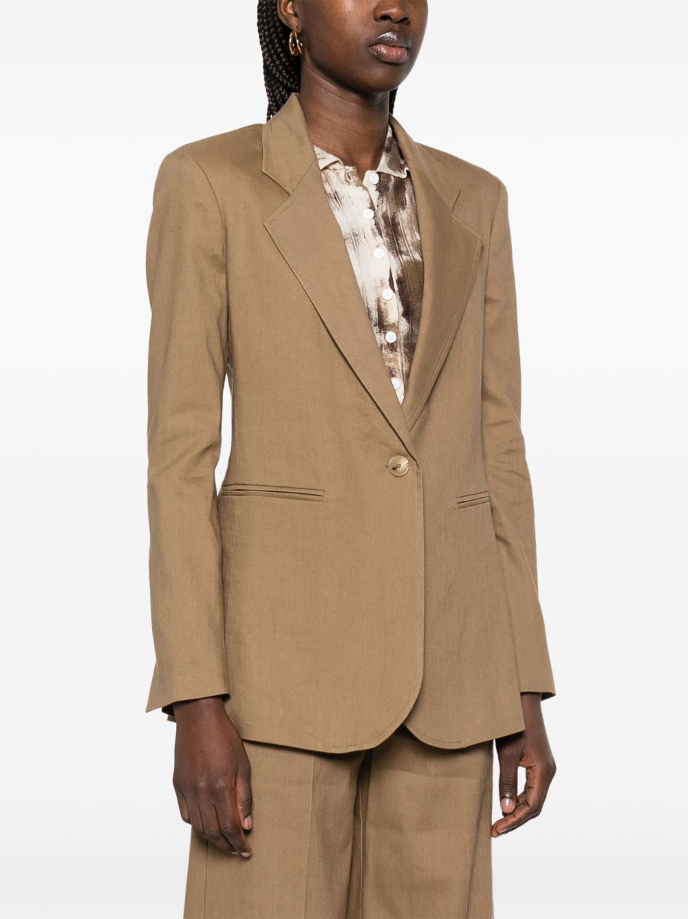 Alysi Jackets Brown Linen/flax
