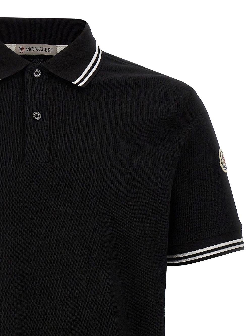 Moncler T-Shirts And Polos Black Cotton