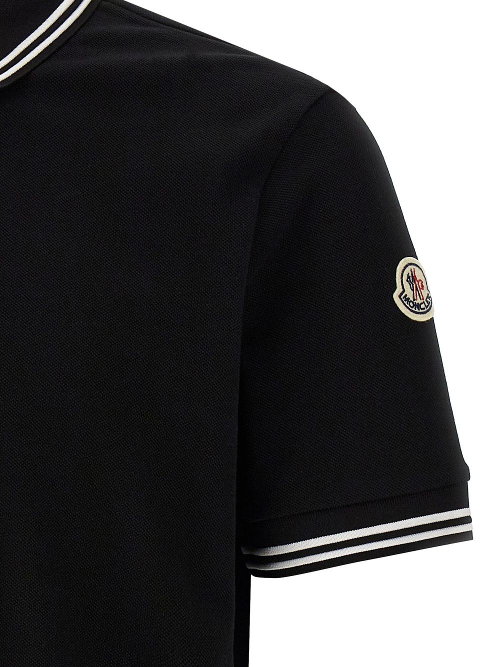 Moncler T-Shirts And Polos Black Cotton