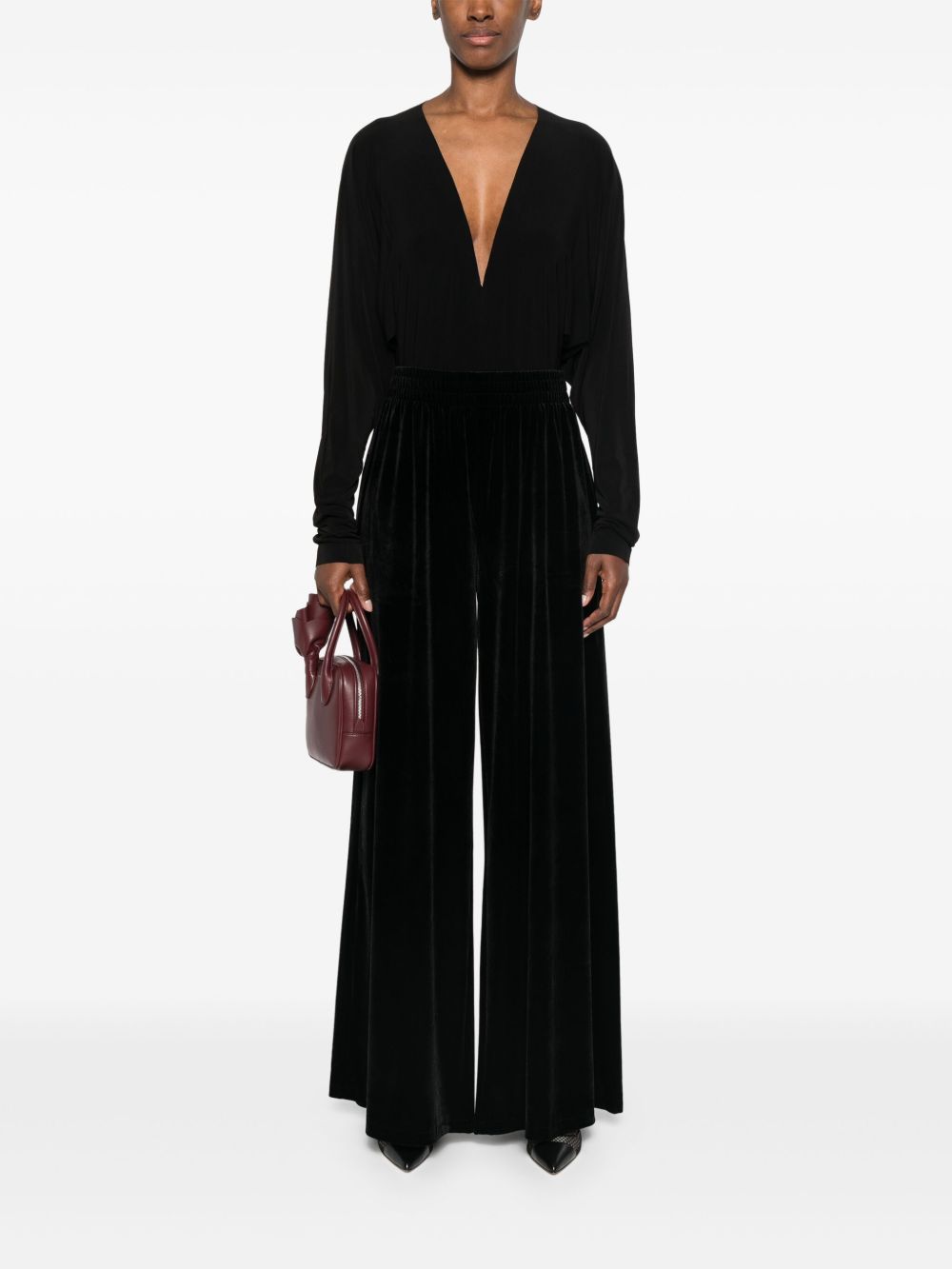 Norma Kamali Trousers Black Polyester Spandex