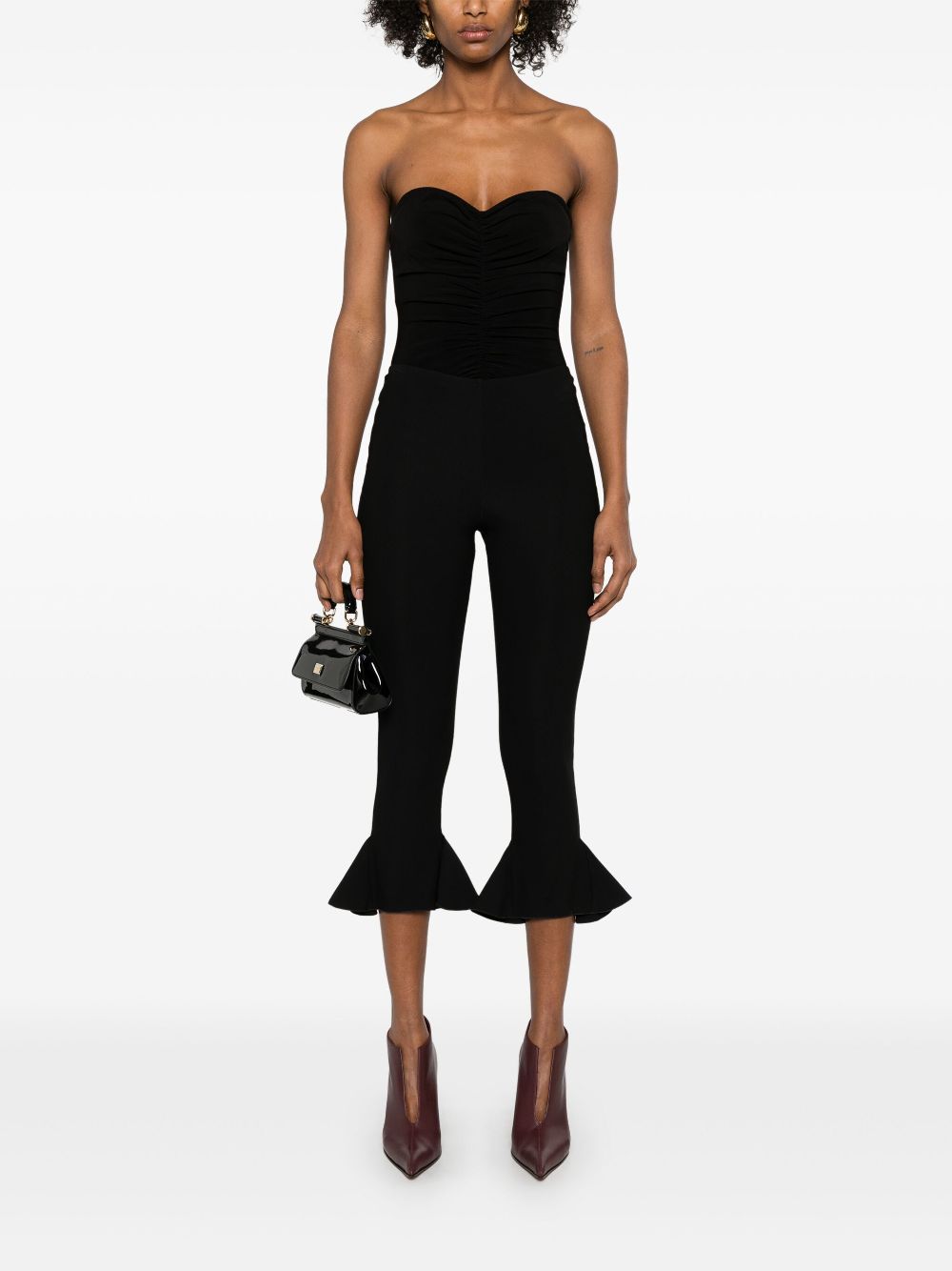 Norma Kamali Top Black Polyester Spandex