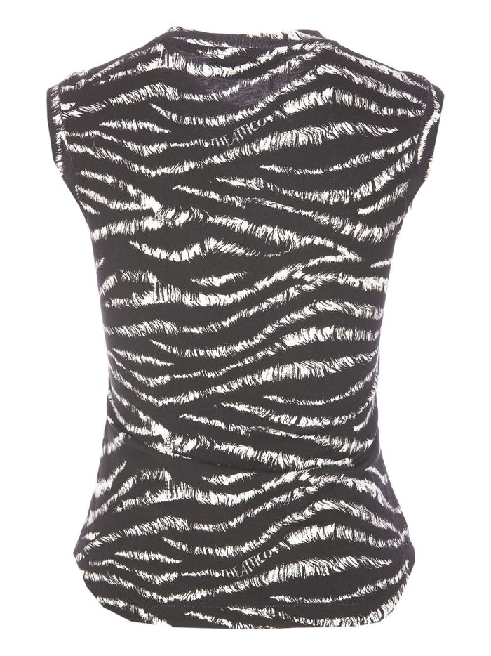 The Attico Top Zebrato Cotton