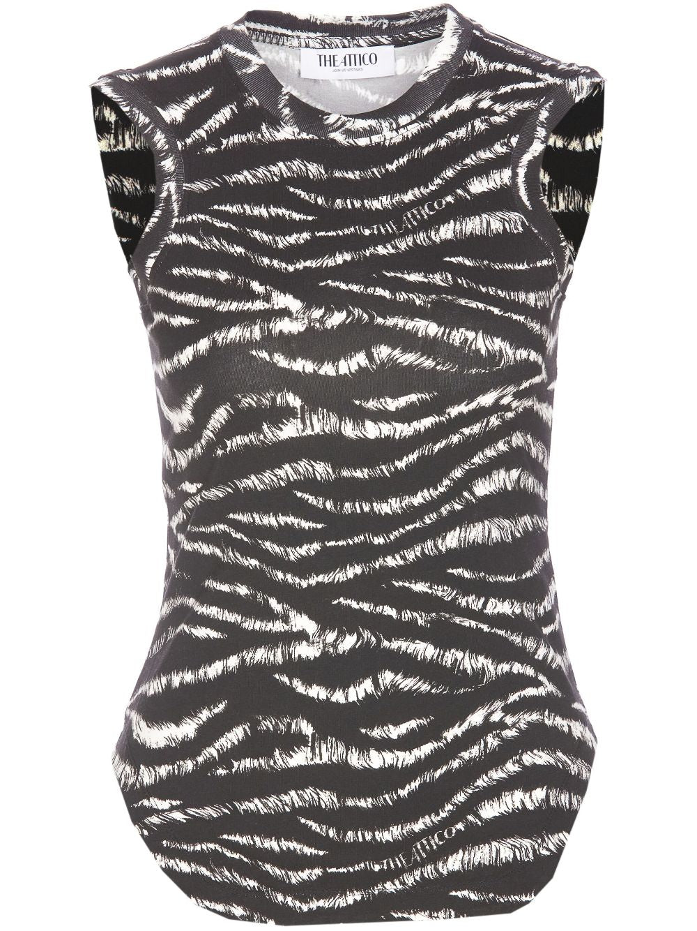 The Attico Top Zebrato Cotton